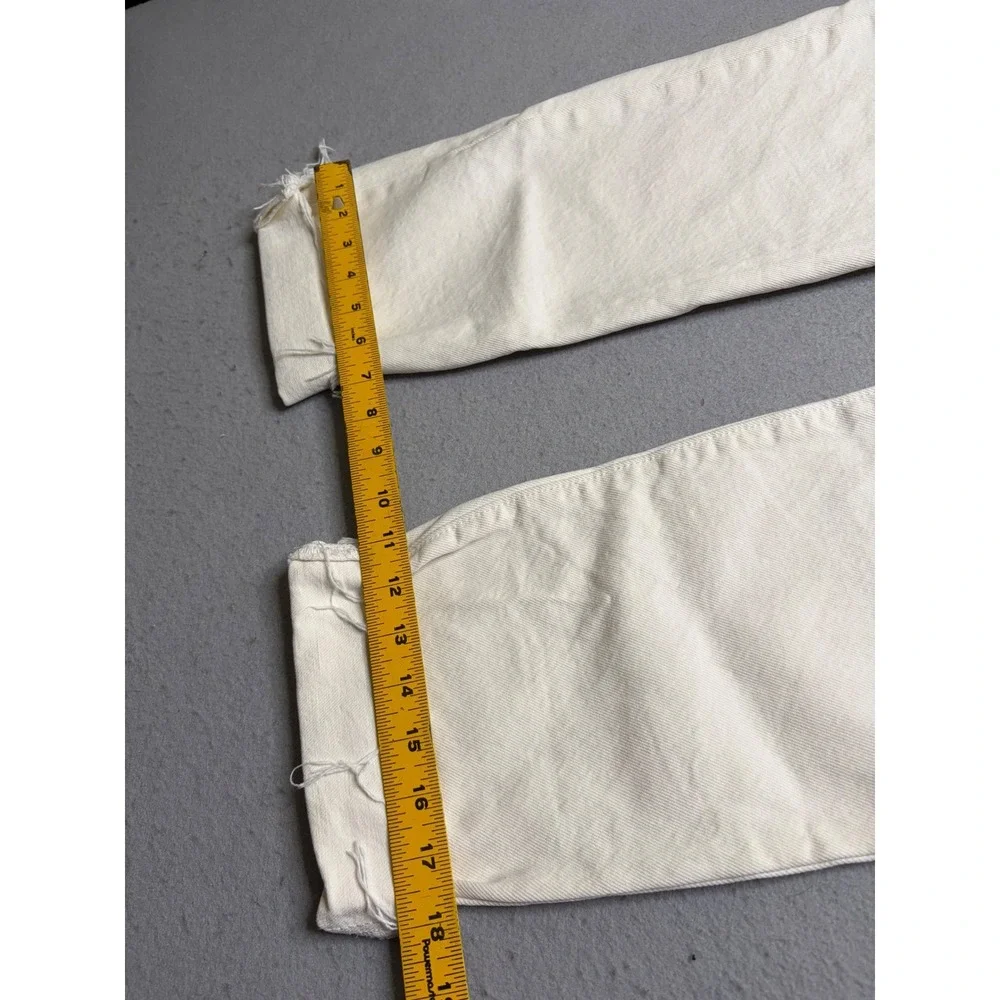 Levi's 501 Original Fit Jeans Mens 30x32 White Premium Straight Leg Raw Hem